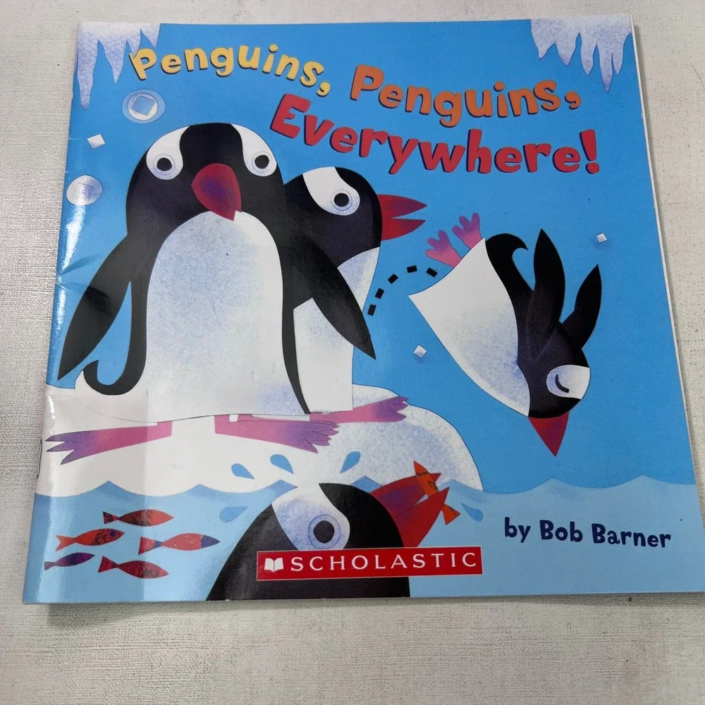 Scholastic Penguins Penguins Everywhere Book and Cassette Tape Set Bob Barner